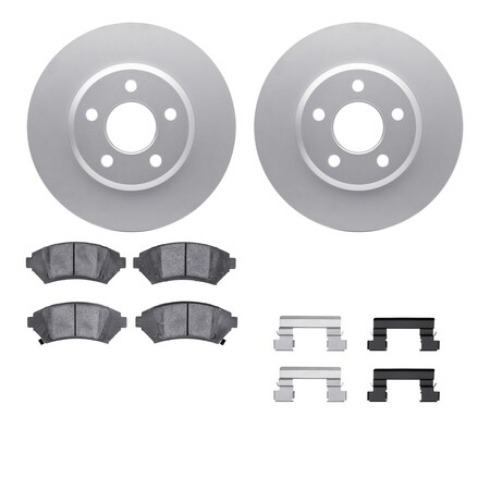 4512-47075, Geospec Rotors With 5000 Advanced Brake Pads Includes Hardware,  Silver